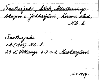 Bild på arkivkortet för arkivposten Soutusjoki