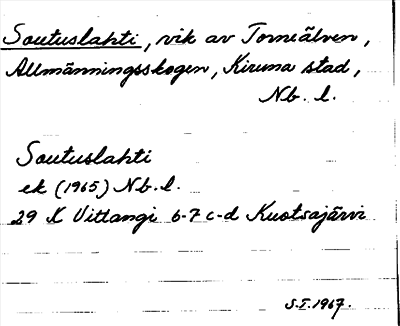 Bild på arkivkortet för arkivposten Soutuslahti