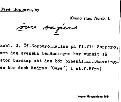 Bild på arkivkortet för arkivposten Övre Soppero