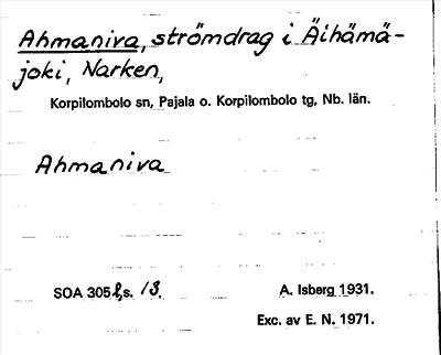 Bild på arkivkortet för arkivposten Ahmaniva