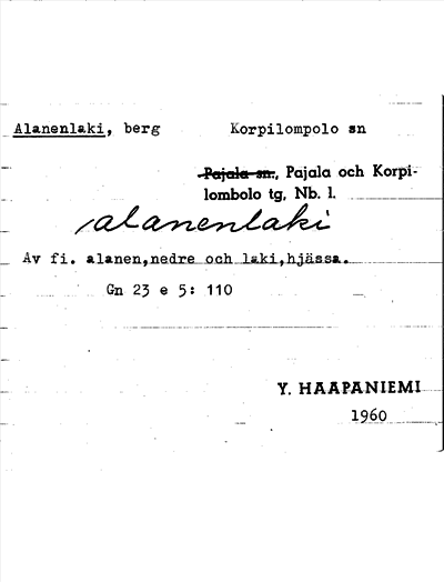 Bild på arkivkortet för arkivposten Alanenlaki