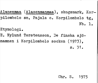 Bild på arkivkortet för arkivposten Alanenmaa (Alasenmanmaa)