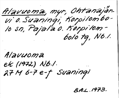 Bild på arkivkortet för arkivposten Alavuoma