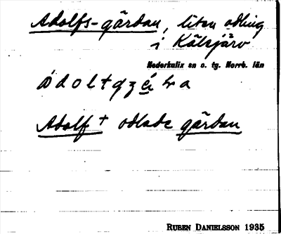 Bild på arkivkortet för arkivposten Adolfs-gärdan