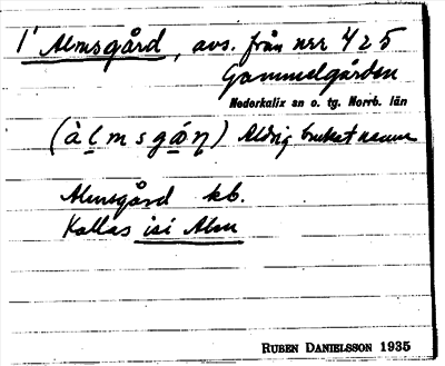 Bild på arkivkortet för arkivposten Almsgård