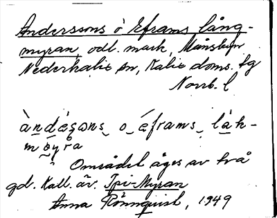 Bild på arkivkortet för arkivposten Anderssons o. Eframs långmyran