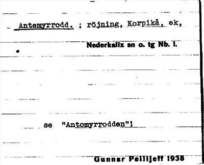 Bild på arkivkortet för arkivposten Antemyrrodd.