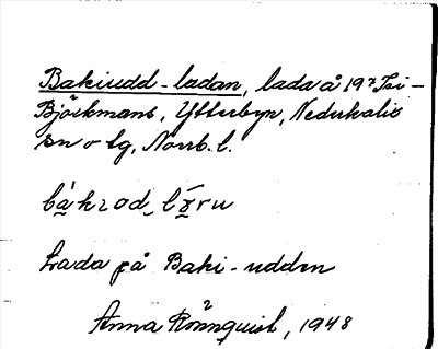 Bild på arkivkortet för arkivposten Bakiudd-ladan