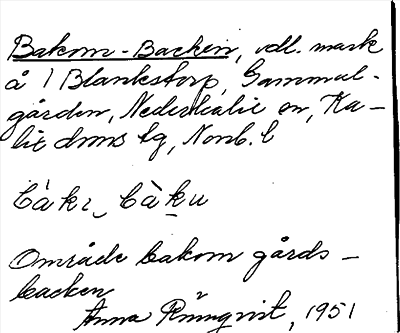 Bild på arkivkortet för arkivposten Bakom-Backen