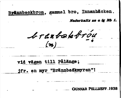 Bild på arkivkortet för arkivposten Brännbackbron