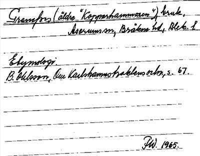Bild på arkivkortet för arkivposten Granefors (äldre »Kopparhammaren»)
