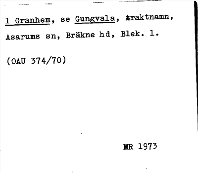 Bild på arkivkortet för arkivposten Granhem
