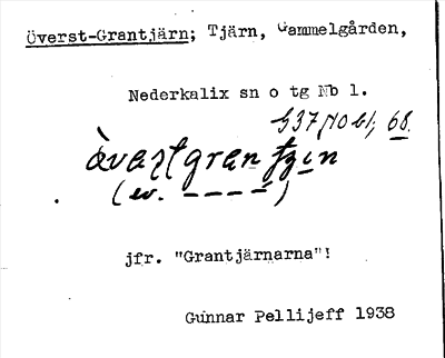 Bild på arkivkortet för arkivposten Överst-Grantjärn