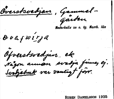 Bild på arkivkortet för arkivposten Överstsvedjan