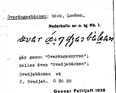 Bild på arkivkortet för arkivposten Överängesbäcken
