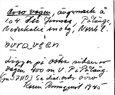 Bild på arkivkortet för arkivposten Övro vägen