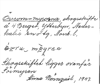 Bild på arkivkortet för arkivposten Övrom-myrorna