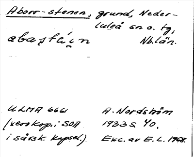 Bild på arkivkortet för arkivposten Aborr-stenen