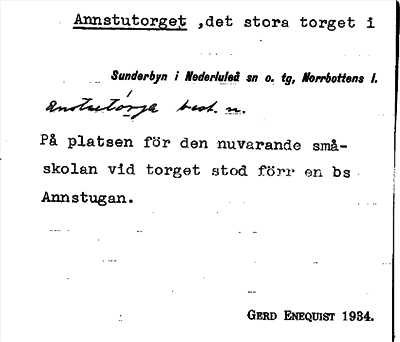 Bild på arkivkortet för arkivposten Annstutorget