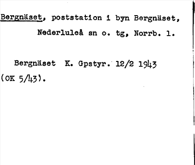 Bild på arkivkortet för arkivposten Bergnäset
