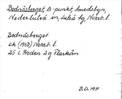 Bild på arkivkortet för arkivposten Bodnäsberget