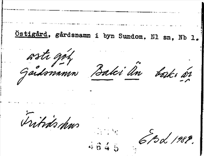 Bild på arkivkortet för arkivposten Östigård