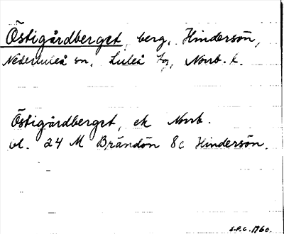 Bild på arkivkortet för arkivposten Östigårdberget