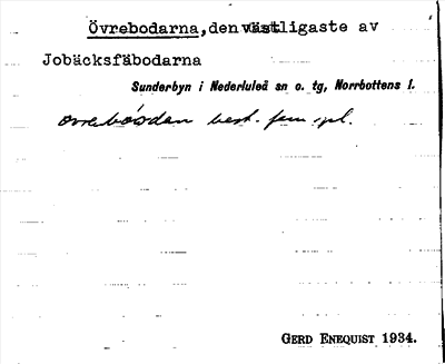 Bild på arkivkortet för arkivposten Övrebodarna