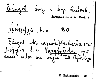 Bild på arkivkortet för arkivposten Öänget