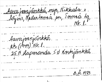 Bild på arkivkortet för arkivposten Aavajoenjänkkä