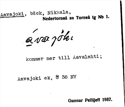 Bild på arkivkortet för arkivposten Aavajoki