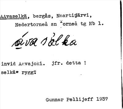 Bild på arkivkortet för arkivposten AAvaselkä