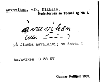 Bild på arkivkortet för arkivposten Aavaviken
