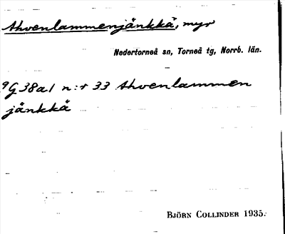 Bild på arkivkortet för arkivposten Ahvenlammenjänkkä