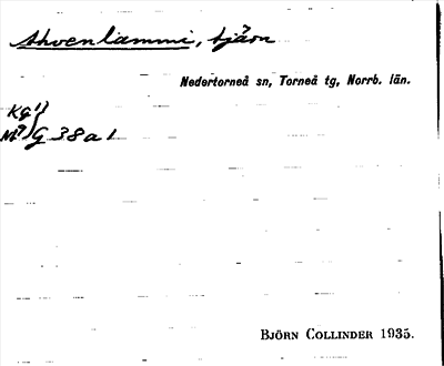 Bild på arkivkortet för arkivposten Ahvenlammi