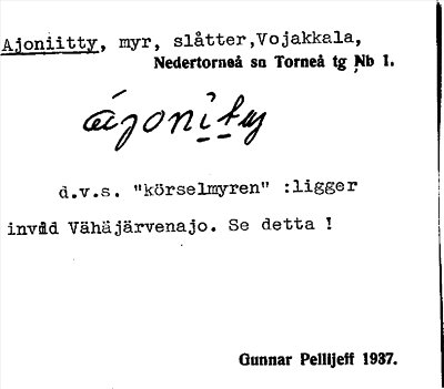 Bild på arkivkortet för arkivposten Ajoniitty