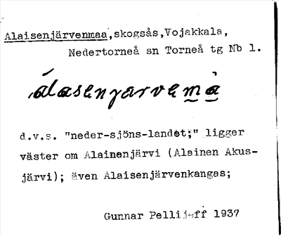 Bild på arkivkortet för arkivposten Alaisenjärvenmaa