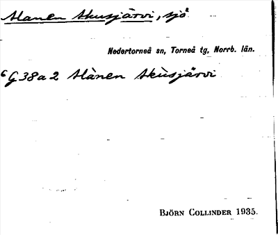 Bild på arkivkortet för arkivposten Alanen Akusjärvi