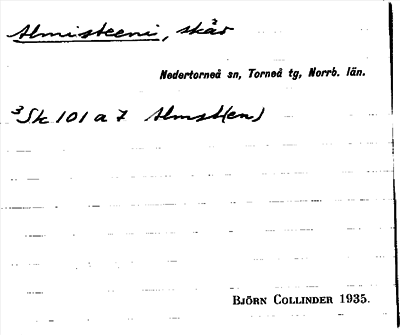 Bild på arkivkortet för arkivposten Almisteeni