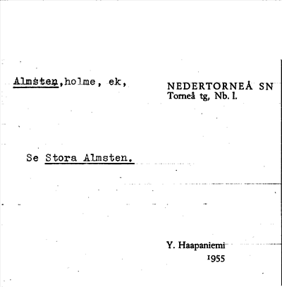 Bild på arkivkortet för arkivposten Almsten, se Stora Almsten