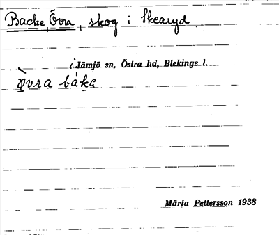Bild på arkivkortet för arkivposten Backe, Övra