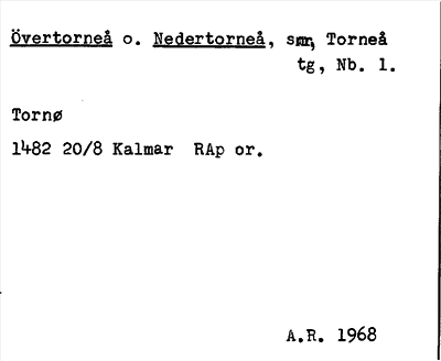 Bild på arkivkortet för arkivposten Övertorneå o. Nedertorneå