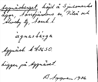 Bild på arkivkortet för arkivposten Aggnäsberget