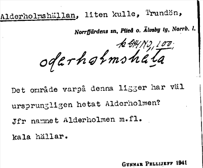 Bild på arkivkortet för arkivposten Alderholmshällan