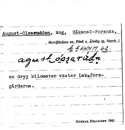 Bild på arkivkortet för arkivposten August-Olsarudden