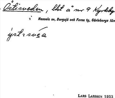 Bild på arkivkortet för arkivposten Östisveden
