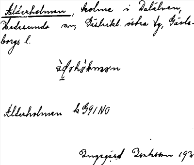 Bild på arkivkortet för arkivposten Alderholmen
