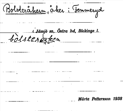 Bild på arkivkortet för arkivposten Bolsteråkern