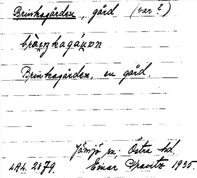 Bild på arkivkortet för arkivposten Brinkagården