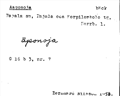 Bild på arkivkortet för arkivposten Aaponoja